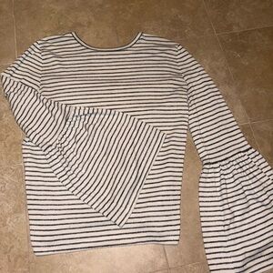 Striped Bell Sleeve Top